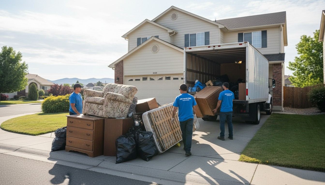 A Boise Junk Pros crew loading a truck during a Treasure Valley junk removal job (illustrative photo)